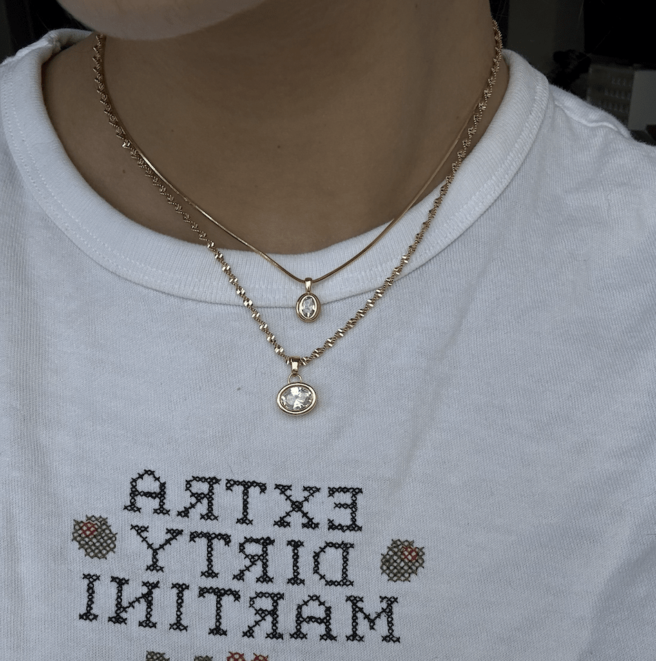 THE BIANCA PENDANT - Decollective -  - GOLD FILLED FIGARO CHAIN - 