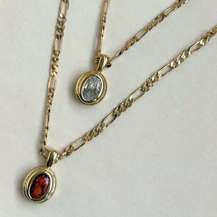 THE BIANCA PENDANT - Decollective -  - GOLD FILLED FIGARO CHAIN - 